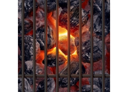 燃烧的木炭PSD分层素材