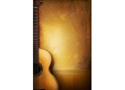 吉它乐器背景PSD分层素材