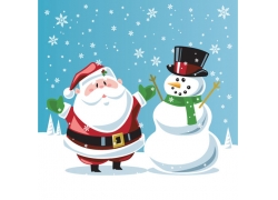 圣诞老人与雪人