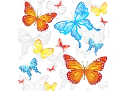 矢量彩色蝴蝶设计素材