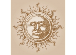 太阳素描图案