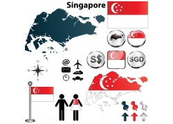新加坡国旗地图