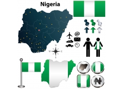尼日利亚国旗地图