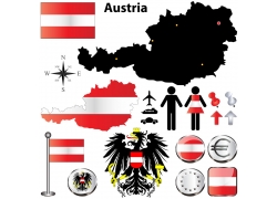 奥地利国旗地图