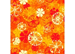 橙色梦幻花朵背景