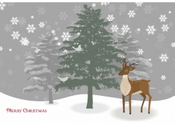 大树圣诞鹿背景素材