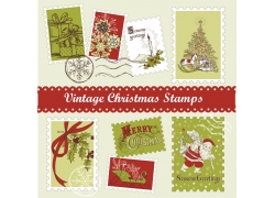 红黑色圣诞图案邮票