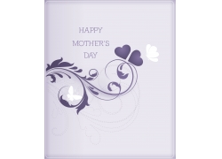 紫色植物花纹母亲节封面