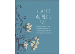蓝色花朵母亲节封面设计