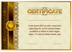 金色花纹证书设计