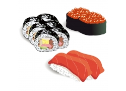 寿司与生鱼片