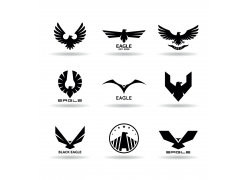 黑白老鹰logo设计