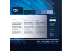 蓝色线条网站界面设计