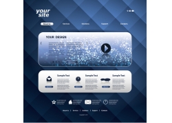 蓝色几何背景网站界面设计