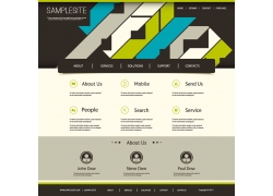彩色几何图案网站模板设计